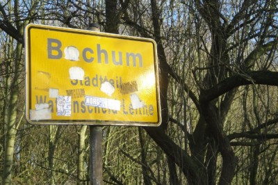 Ortseingangsschild Bochum, Stadtteil Wattenscheid-Leithe