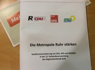 Koalitionsvertrag "Die Metropole Ruhr stärken"