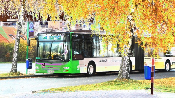 Bus der Stadtwerke Hamm in verfremdeten Farben