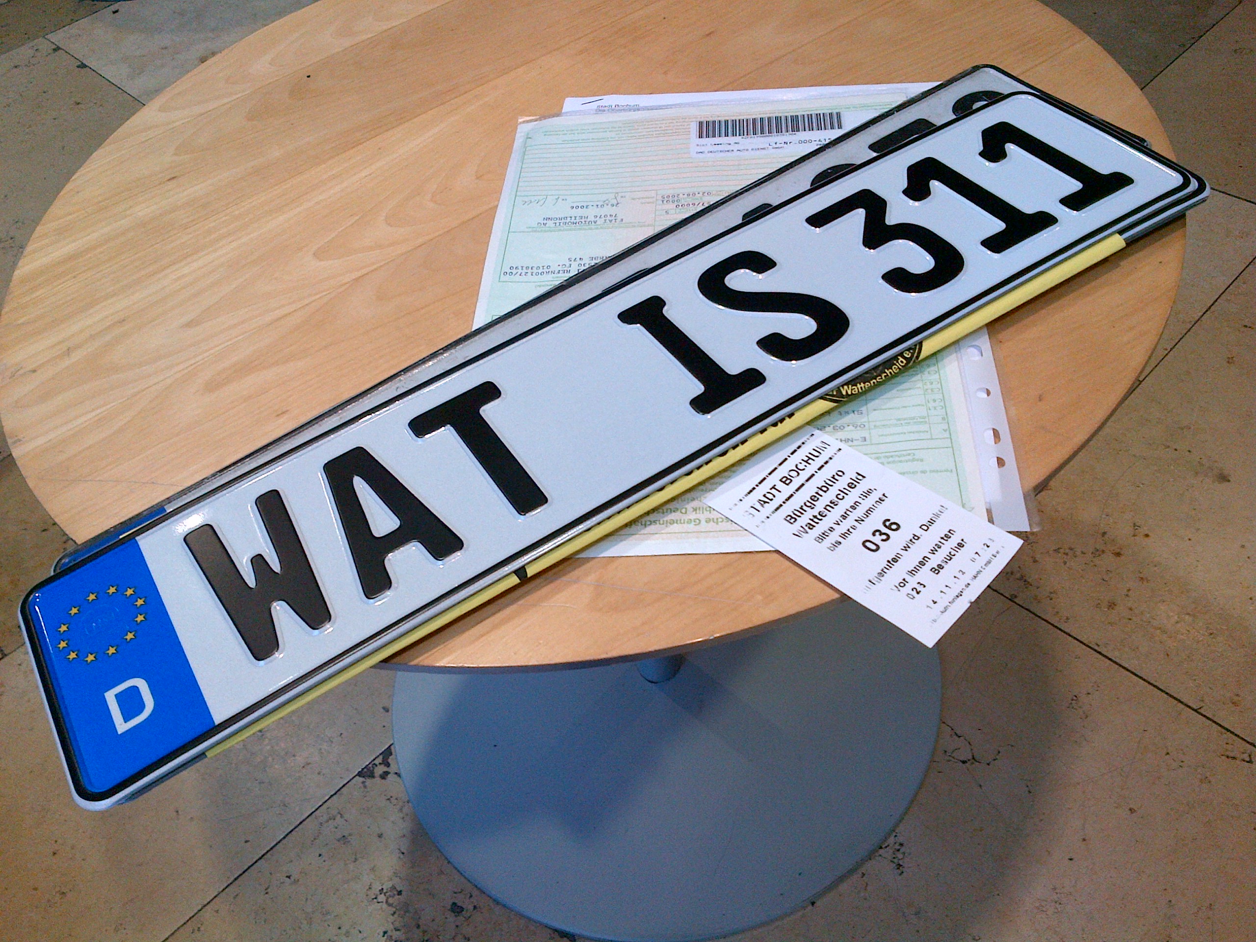 Kennzeichen WAT-IS 311