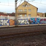 Lärmschutzwände mit Graffiti