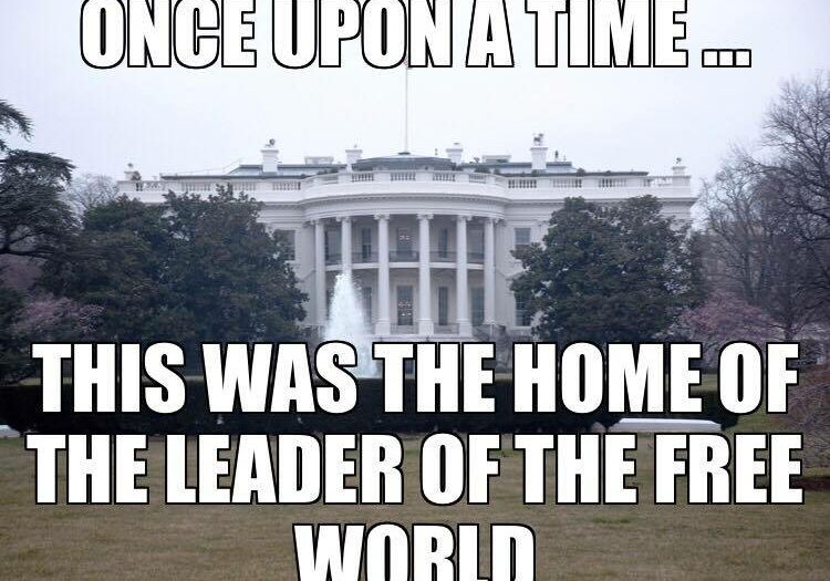 Meme mit Bild des Weißen Hauses, Washington, D. C.