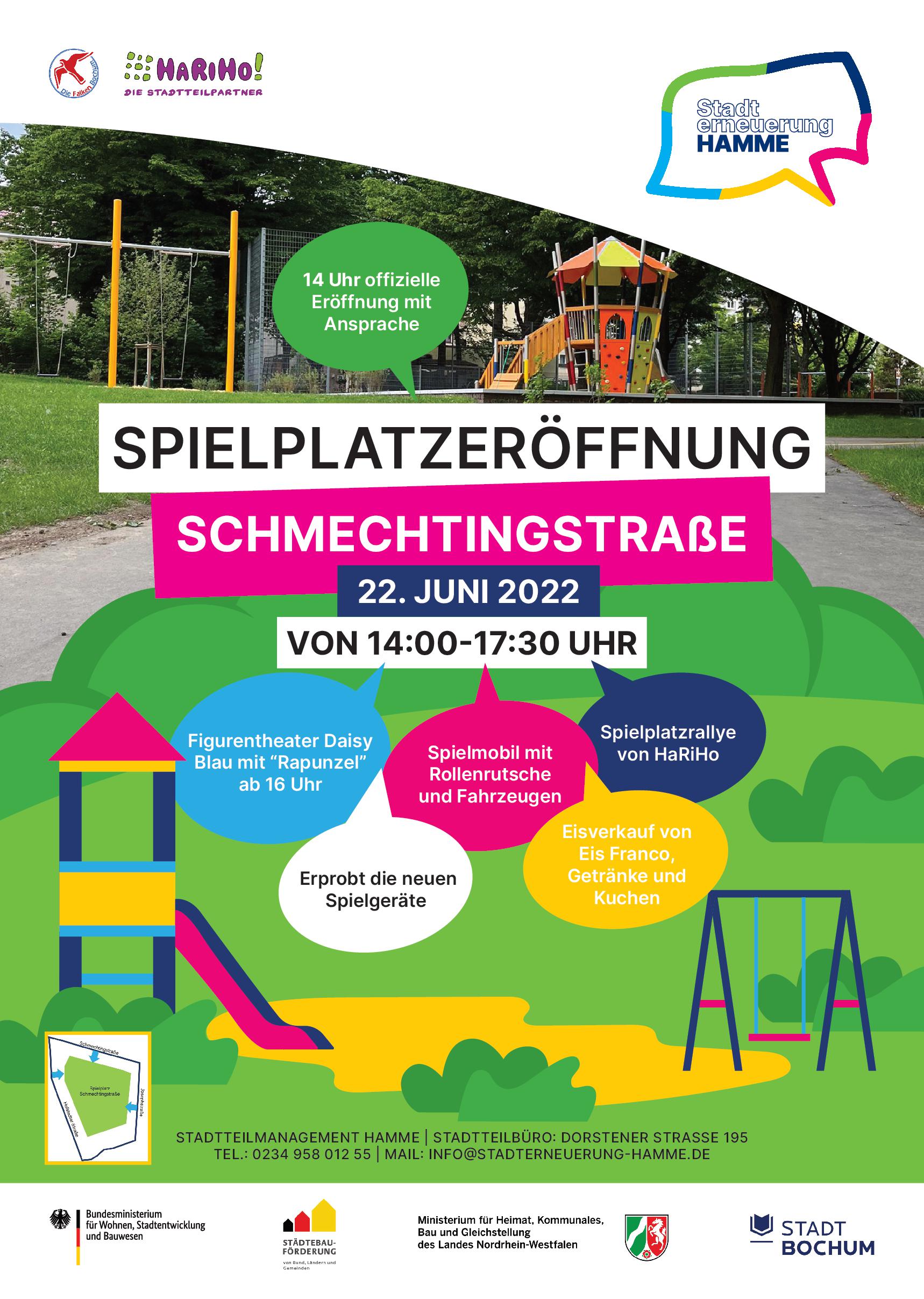 Neugestalteter Spielplatz Schmechtingstraße eröffnet mit Spielplatzfest