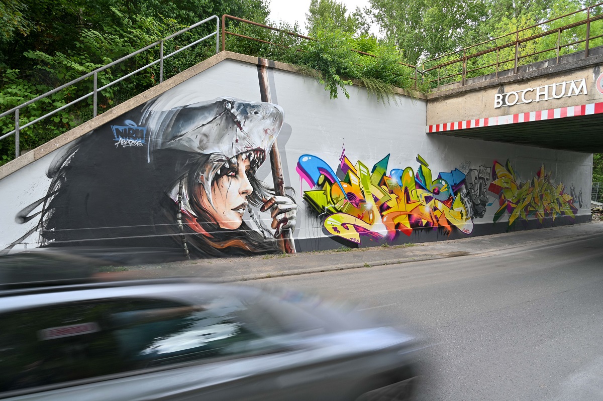 Unterführung Feldsieper Straße mit Graffiti-Kunst verschönert